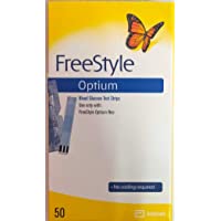 Freestyle Optium- un paquete con 50 tiras de prueba de glucosa en sangre
